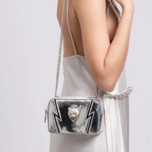 Plein Sport Handbags - NWT PHILIPP PLEIN Sport Heidi Silver Metallic Crossbody Bag